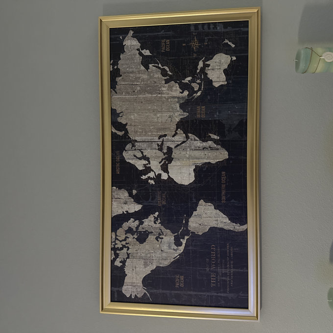 Trent Austin Design® Mehdi Old World Map Blue - Picture Frame